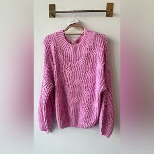 Miracle Fashion, Pink Chunky Knit Sweater 25” P2P, Size M | 325